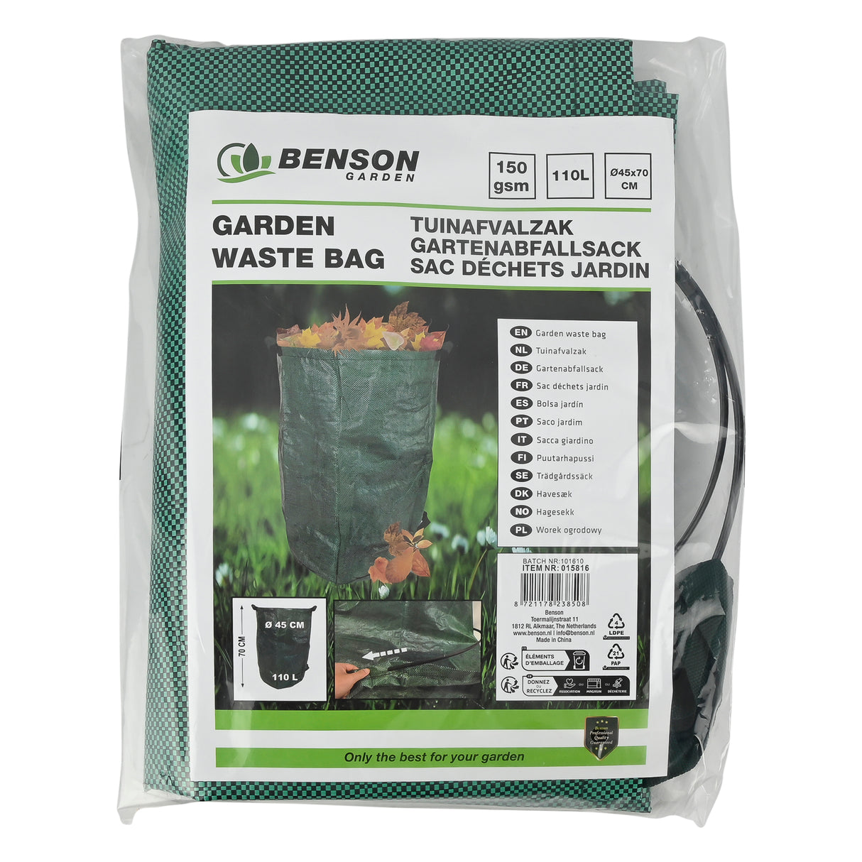 Gartenabfallsack ø45 x 70 cm 110 ltr (PP)