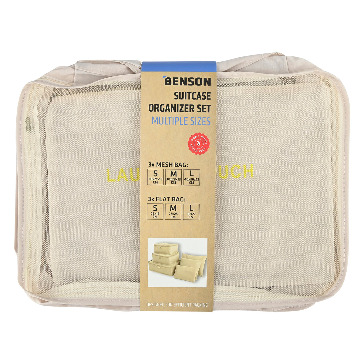 Reisorganizer set 6 dlg beige