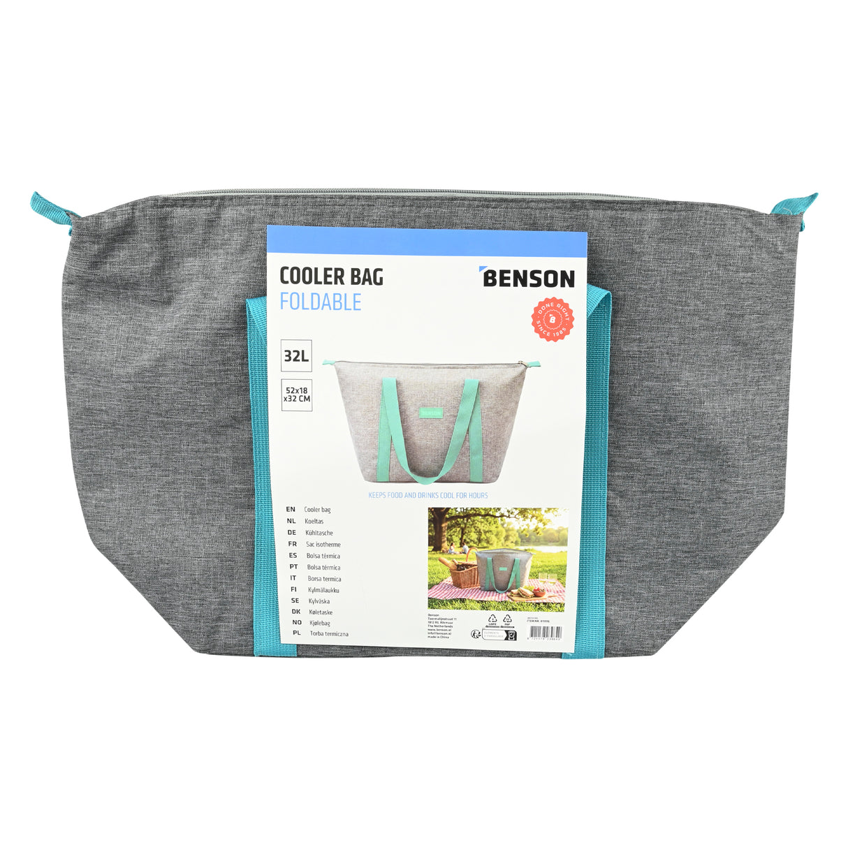 Koeltas 32 ltr grijs