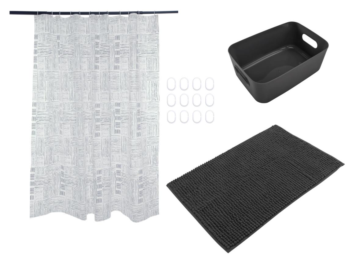 Douche set 4 dlg zwart