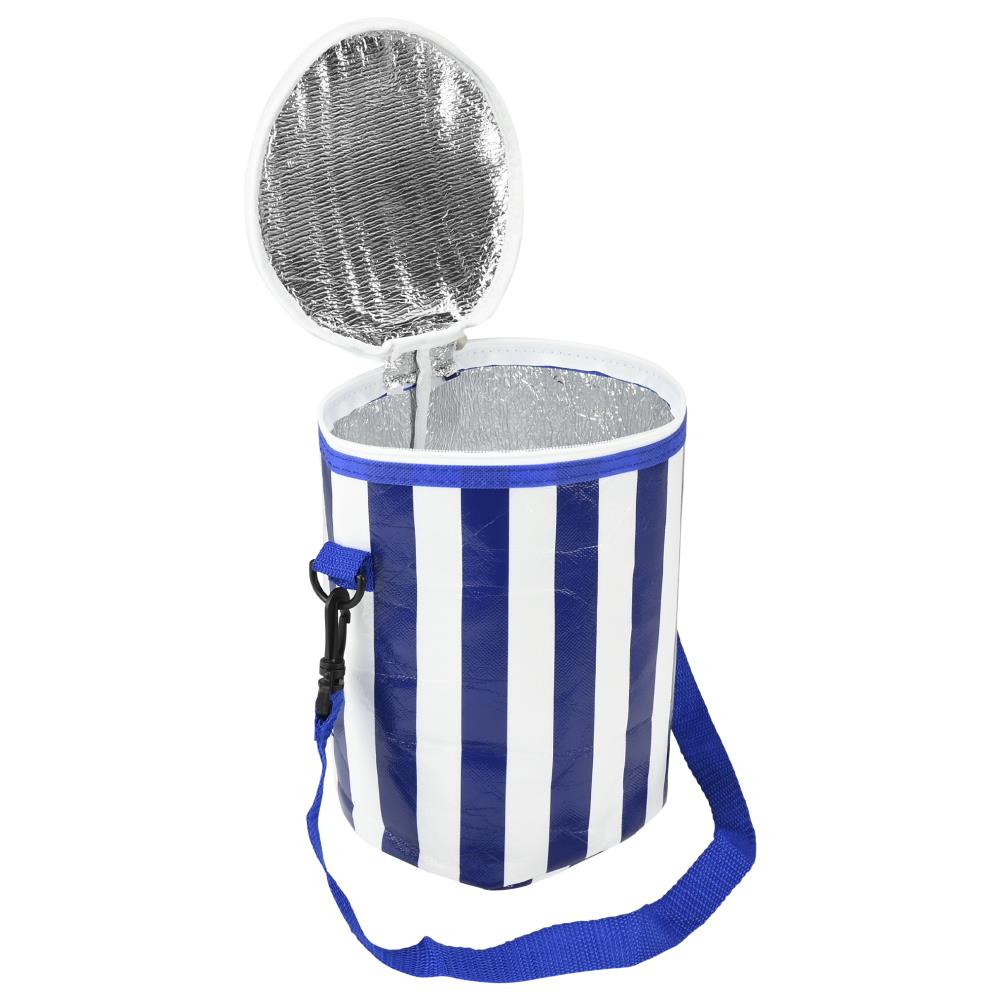 Koeltas rond met schouderband blauw