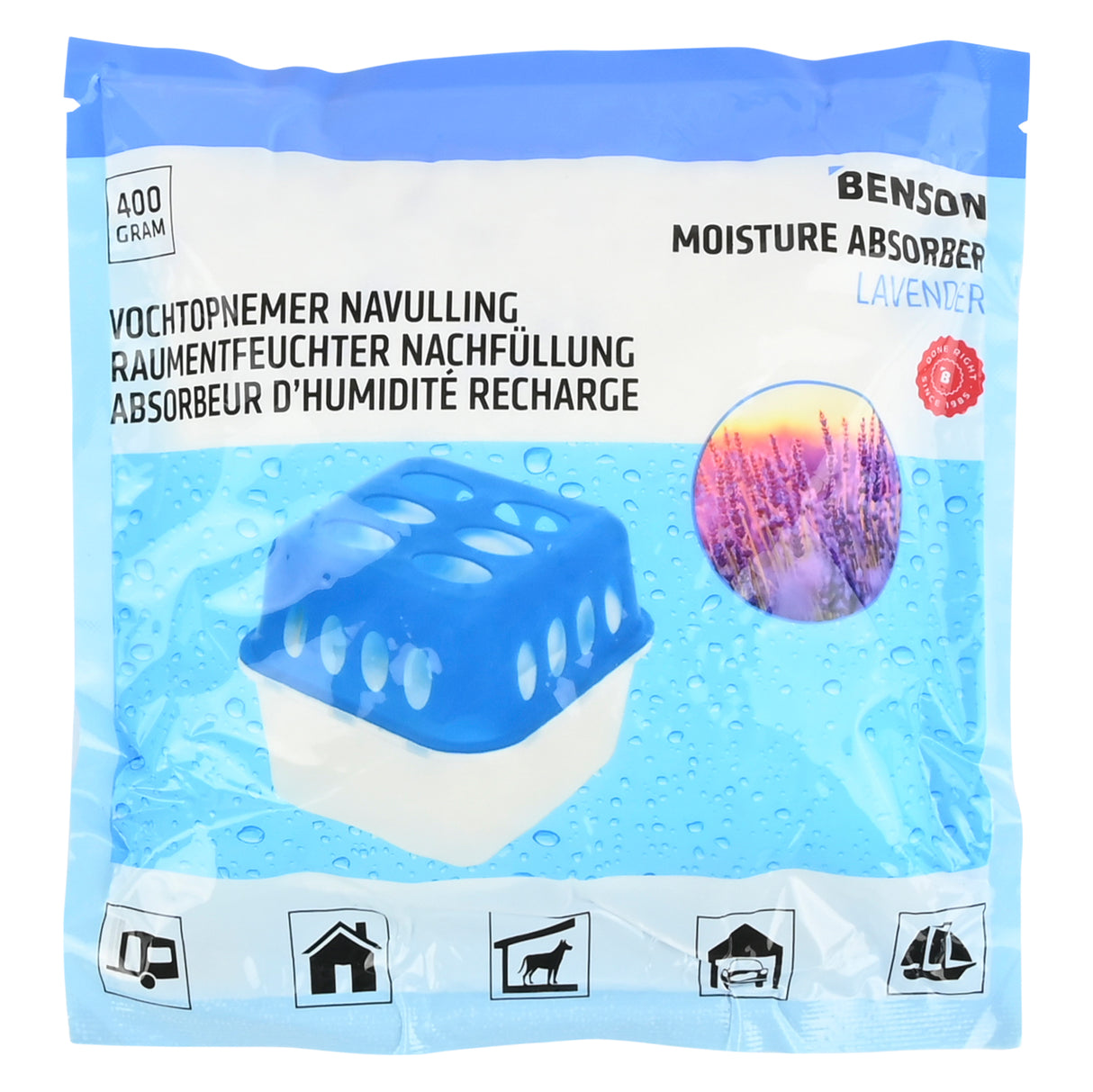 Navulling 400 gr vochtopnemer lavendel