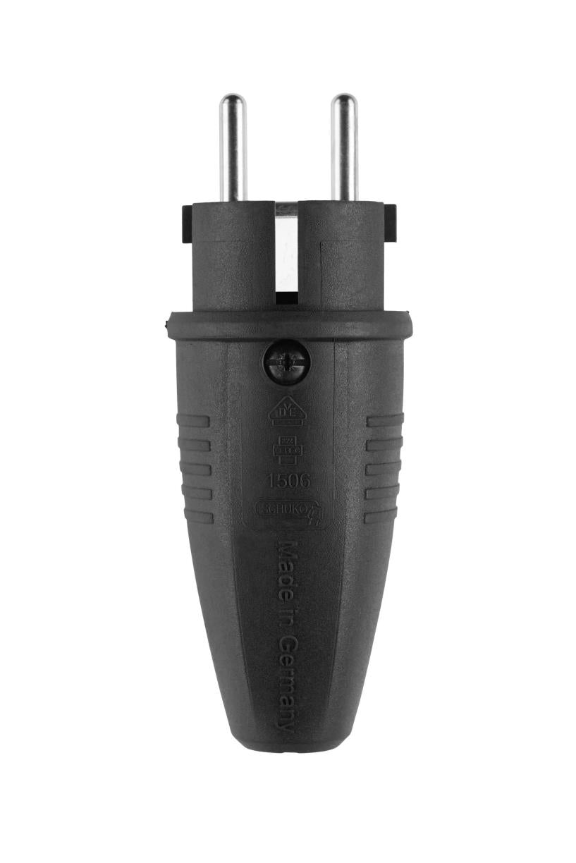 Fiche caoutchouc + terre IP44