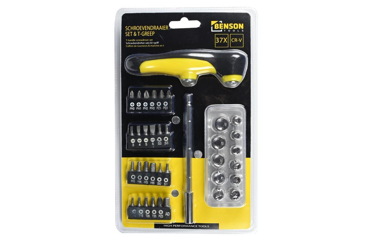 Screwdriver set 37 pcs t-handle