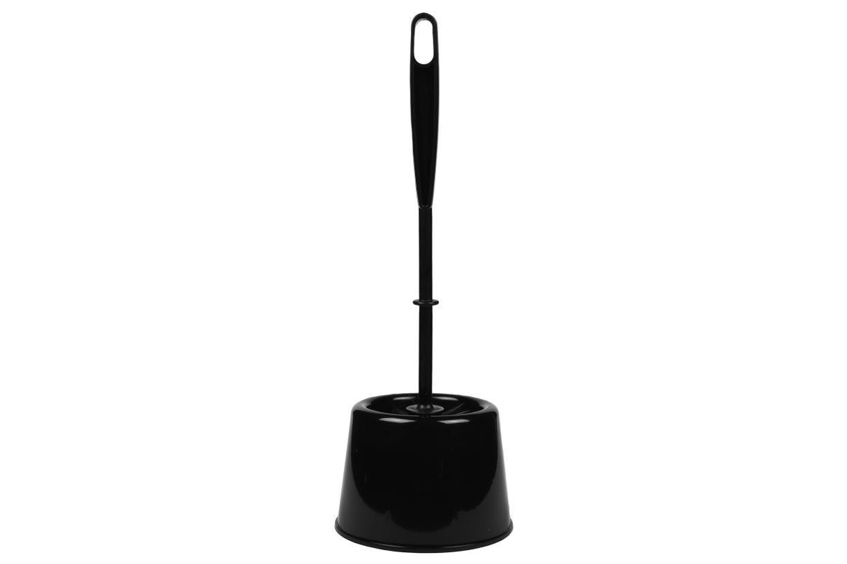 Toilet brush + holder black basic