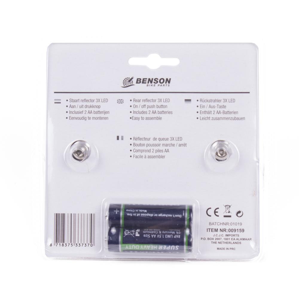 Réflecteur de queue 3 x LED + pile