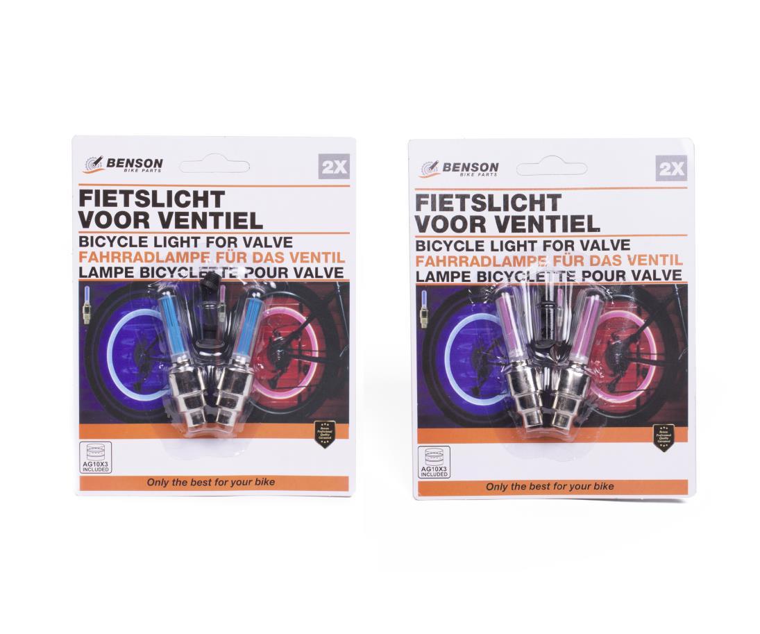 Lampe bicyclette pour valve 2 pcs action