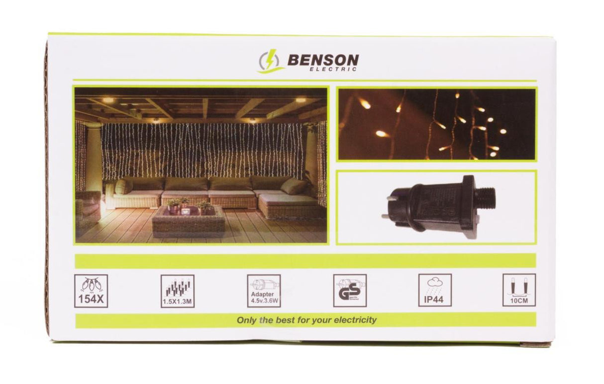 LED decorative light curtain 154 LED 11 strings IP44