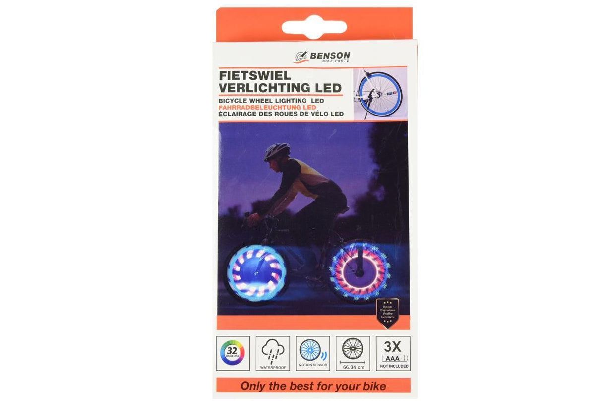 LED fietsverlichting kleur wiel 32 motieven