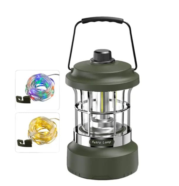Campinglamp/lichtslinger 2 in 1 oplaadbaar en oprolbaar