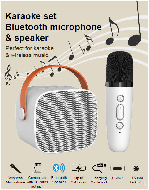 Karaoke set - bluetooth microphone and speaker
