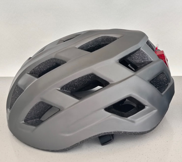 Fietshelm volwassenen met verlichting grijs M