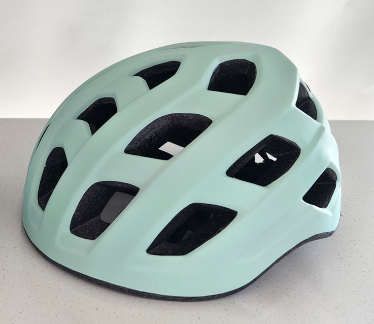 Fietshelm volwassenen met verlichting mint groen L