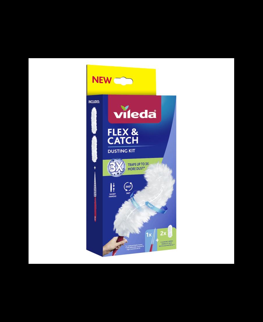 Vileda Flex & Catch Stofdoek met kort handvat + 1 navulling