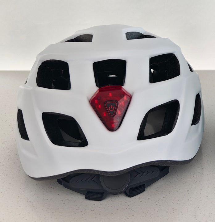 Fietshelm volwassenen met verlichting wit L