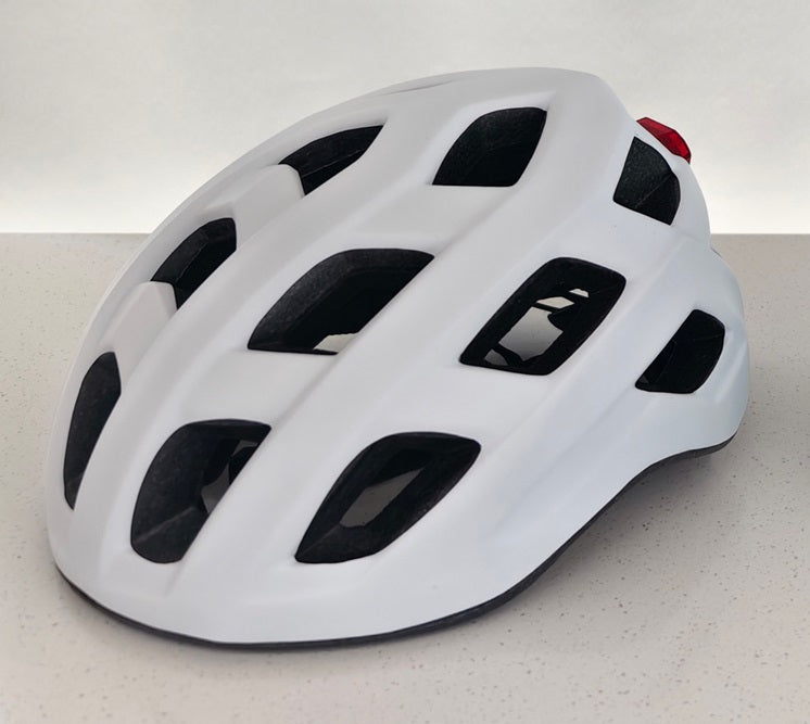 Fietshelm volwassenen met verlichting wit M